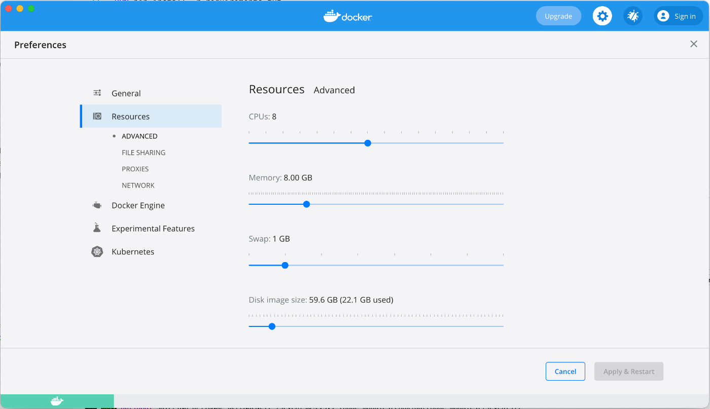 dockerの設定