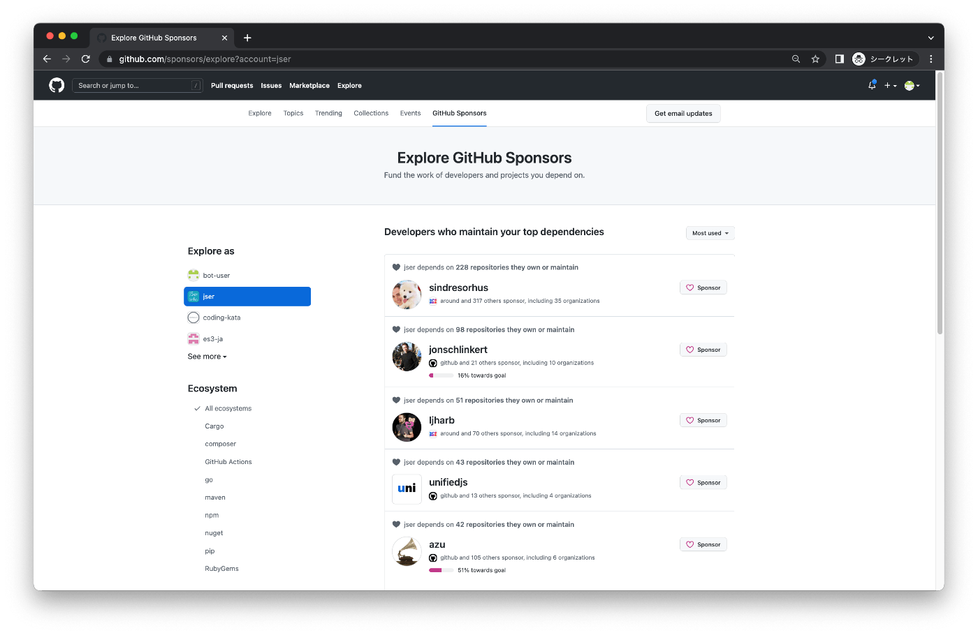 Explore GitHub Sponsors