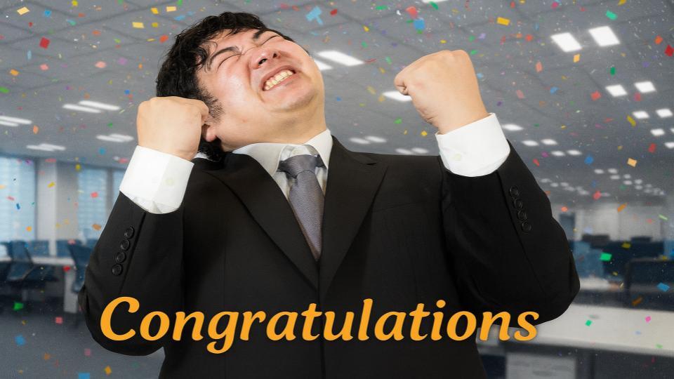 大喜びしている男性の図