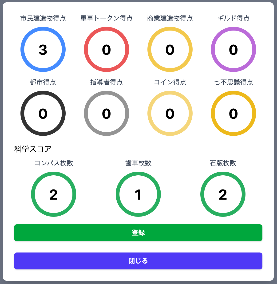 得点入力モーダル