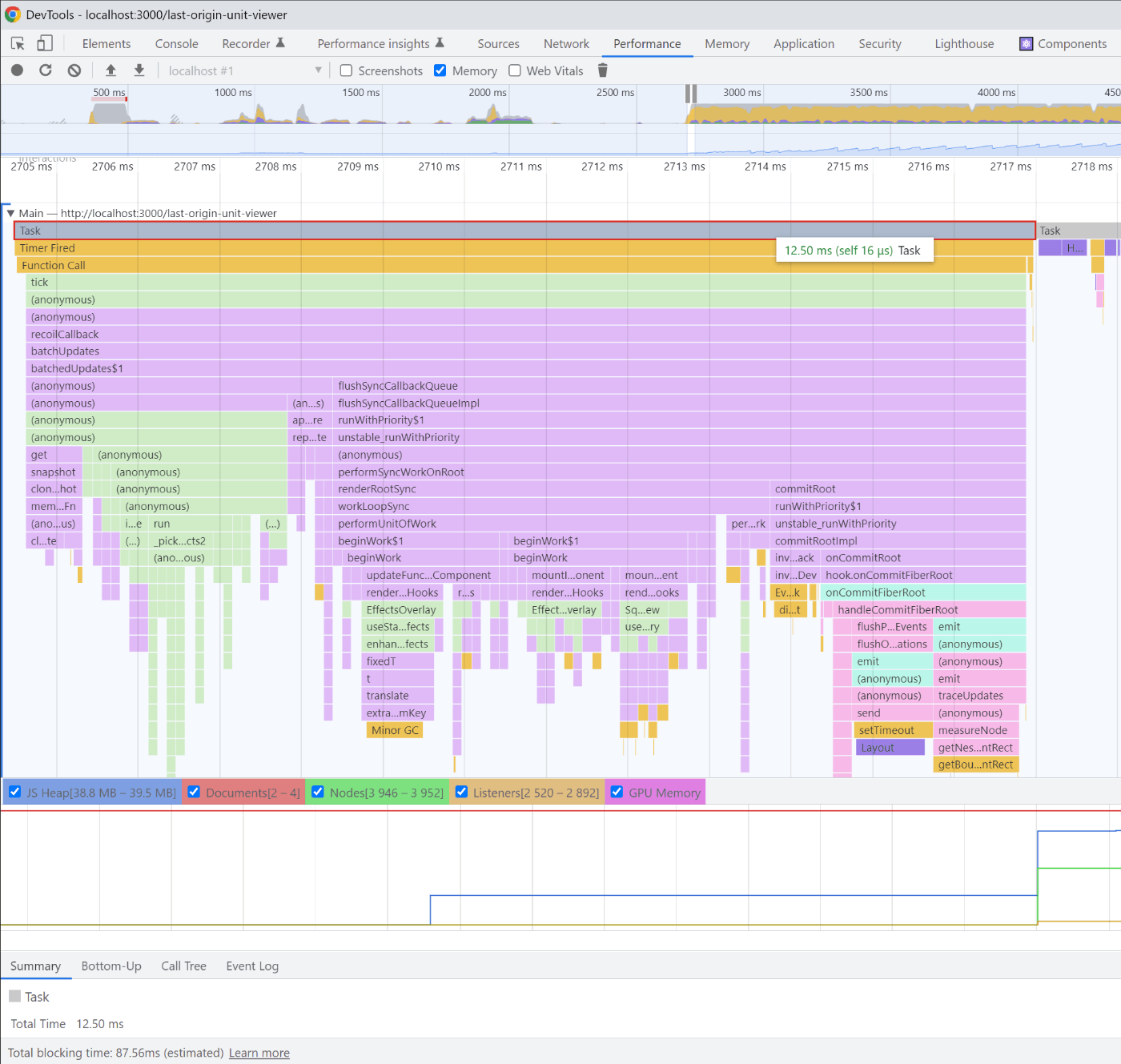 DevToolsのPerformanceタブ