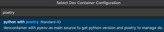 poetryのdev container