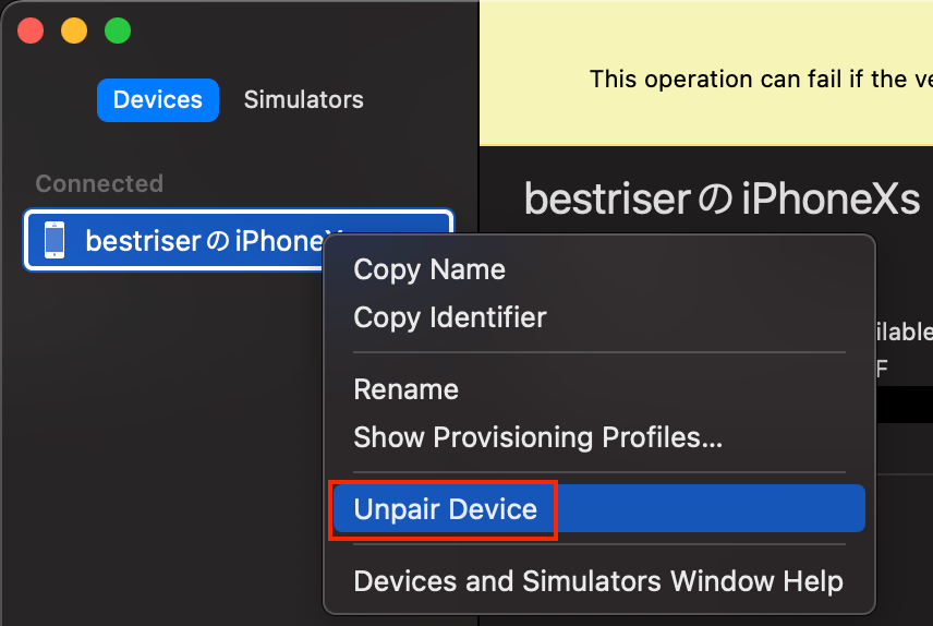 Unpair Device