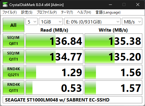 SEAGATE ST1000LM048 w/ SABRENT EC-SSHD