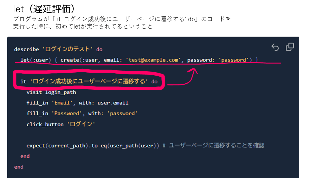 RSpecテスト②コード解説(FactoryBot,Faker,let,Capybara)