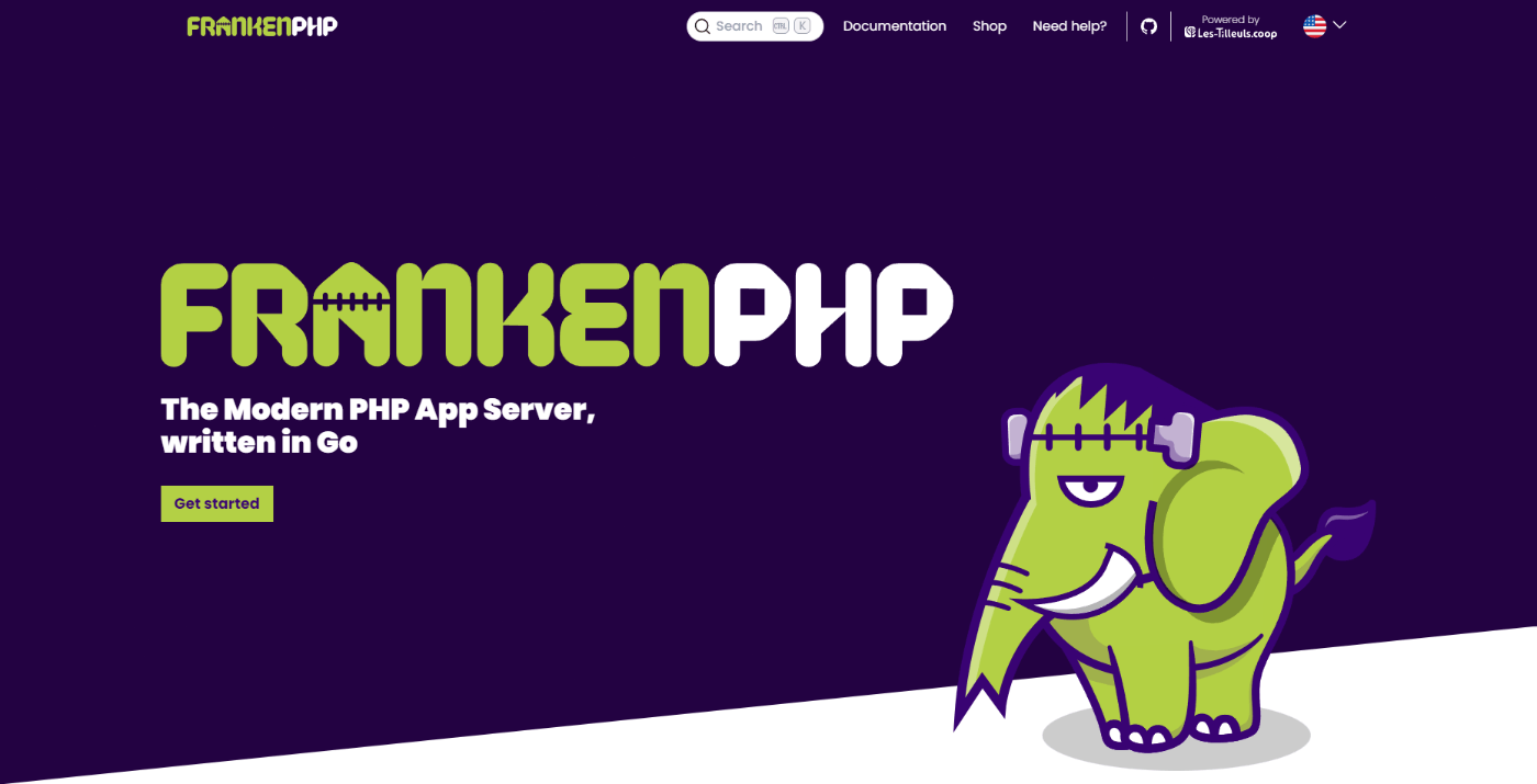 FrankenPHP 公式サイトのスクリーンショット
