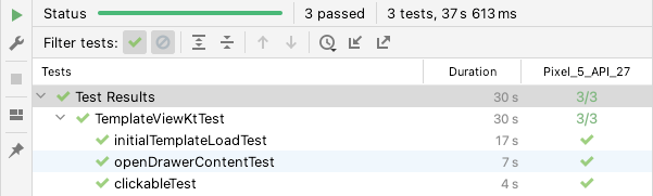 UI Unit Test Result