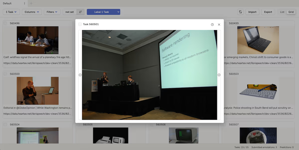 Grid View Data Preview