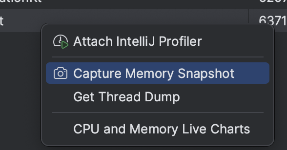 intellj heap dump取得