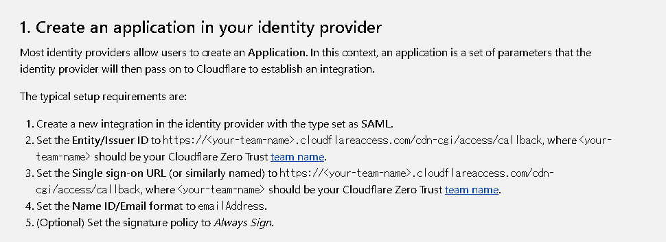 1. Create an application in your identity provider