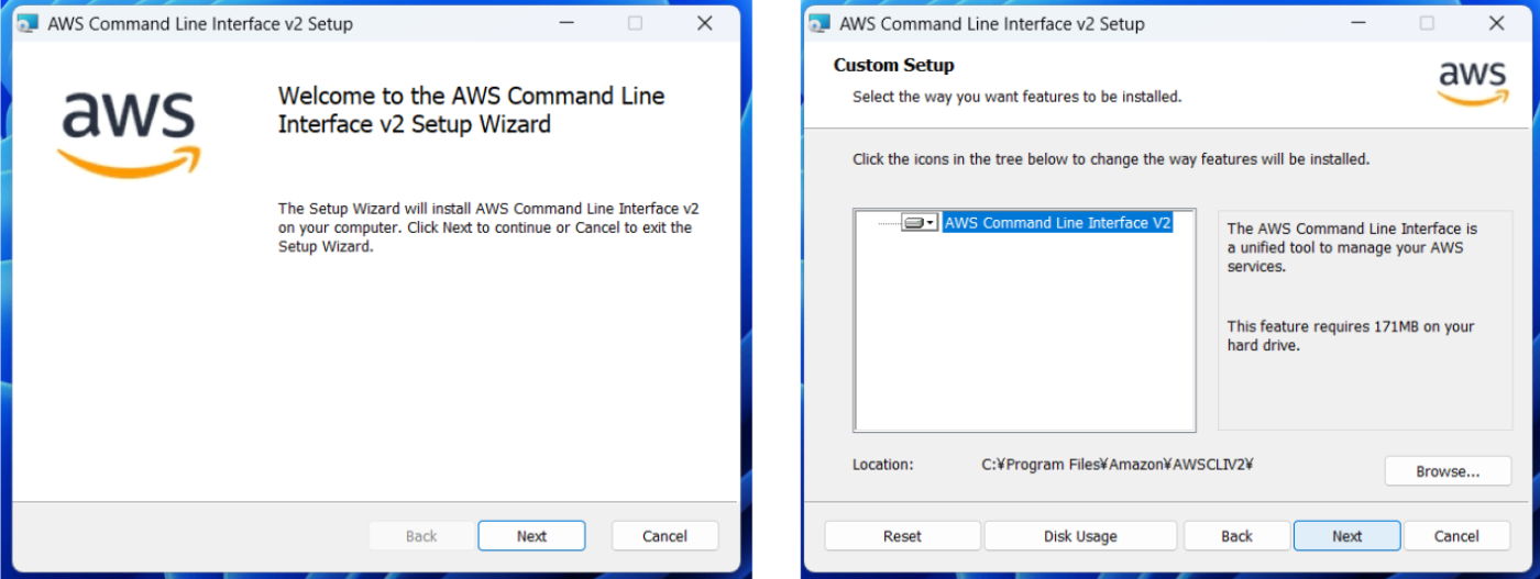 Windowsで.msiでインストールする画面