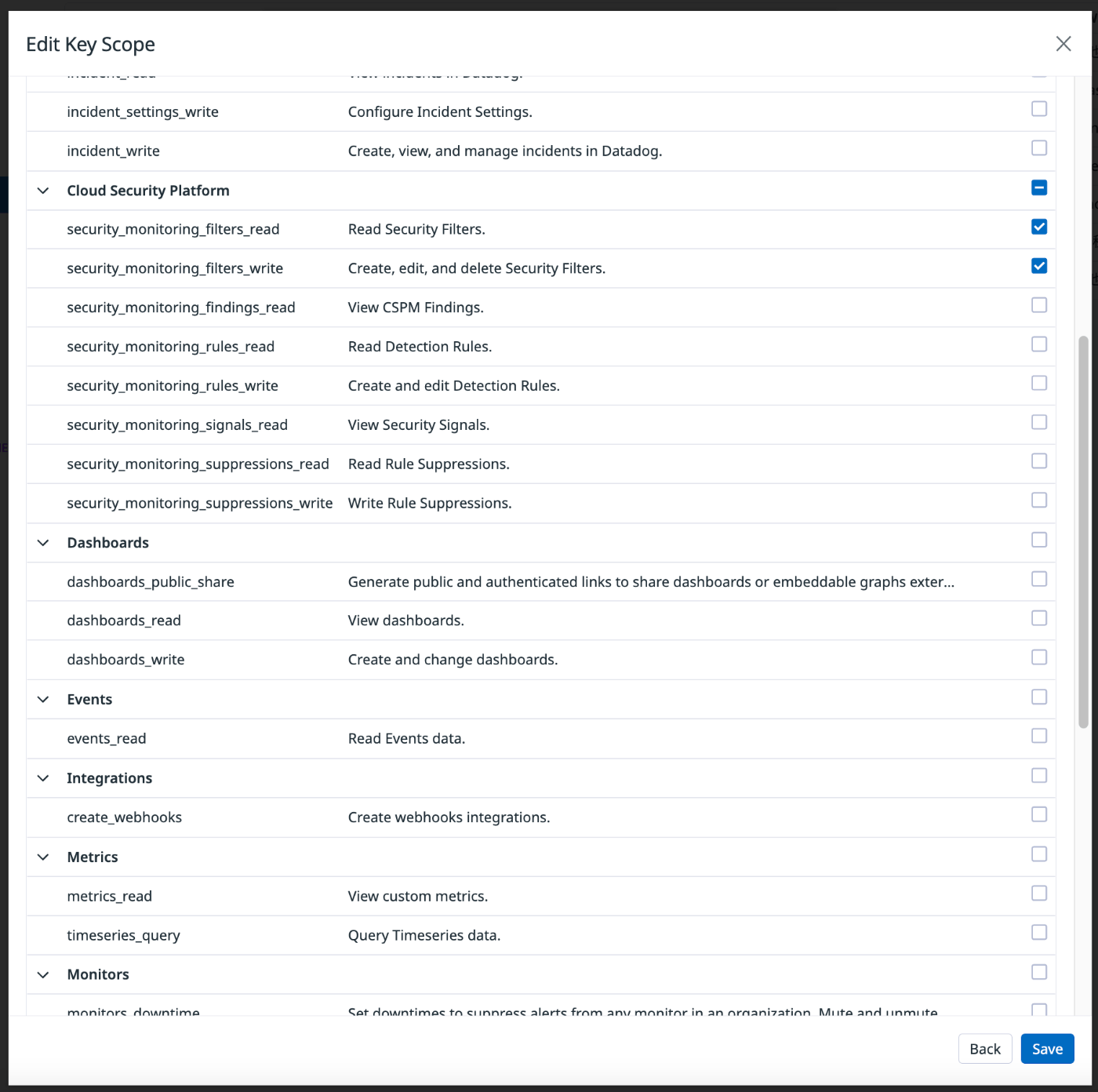 Edit Key Scope