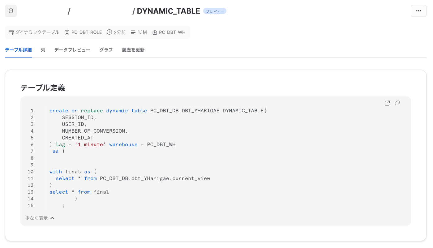 Dynamic Table