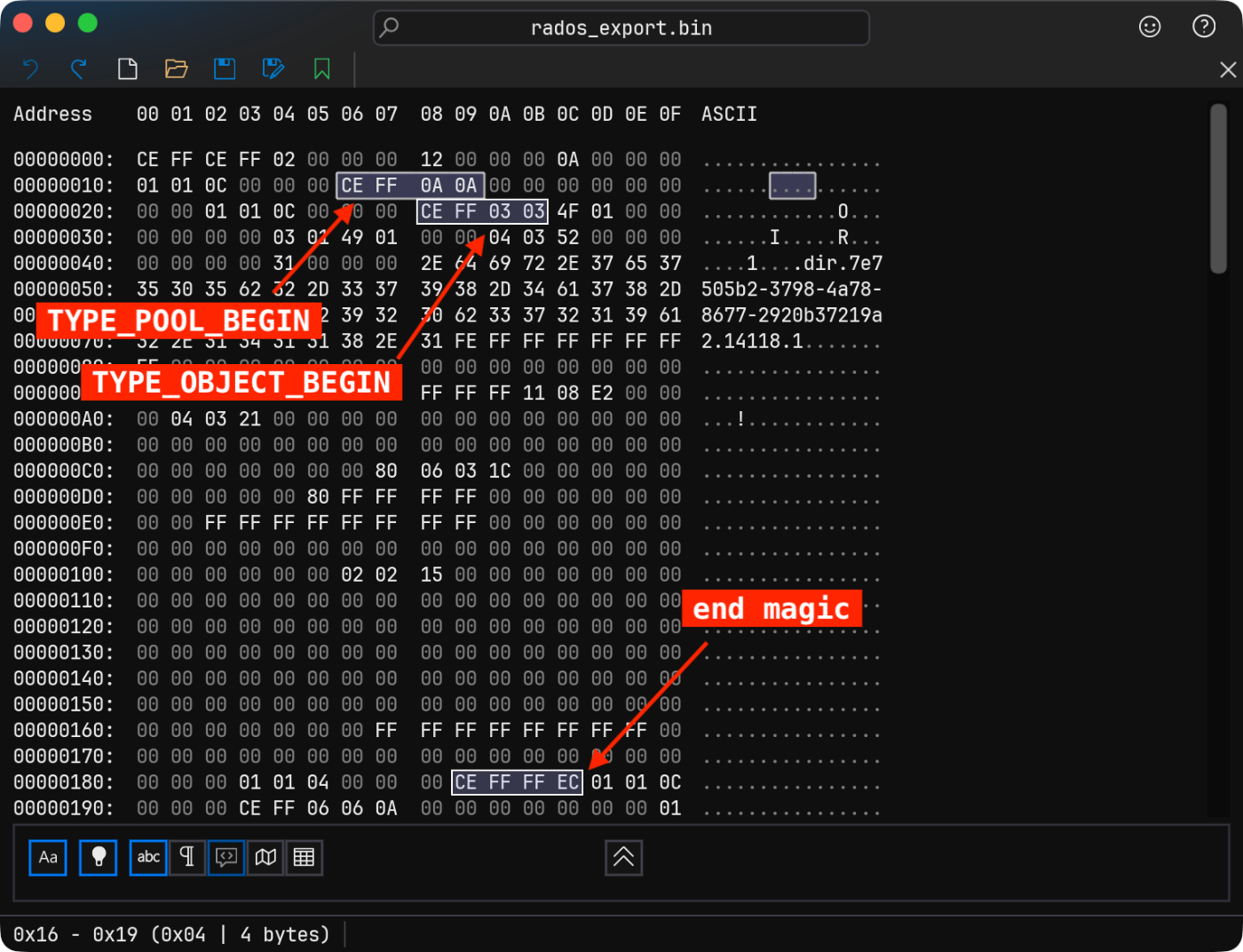 cephのpool dump (rados export) をparseする