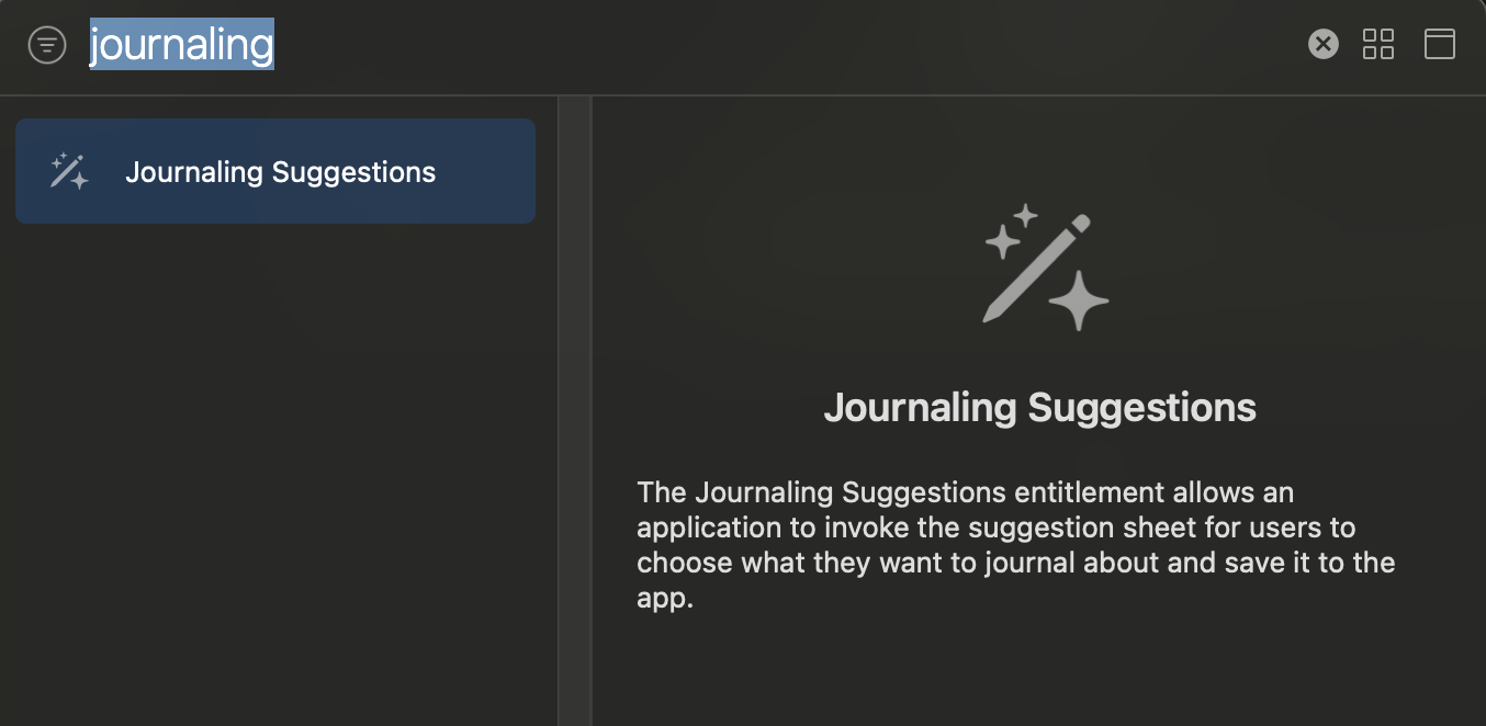 Journaling Suggestions Frameworkの追加
