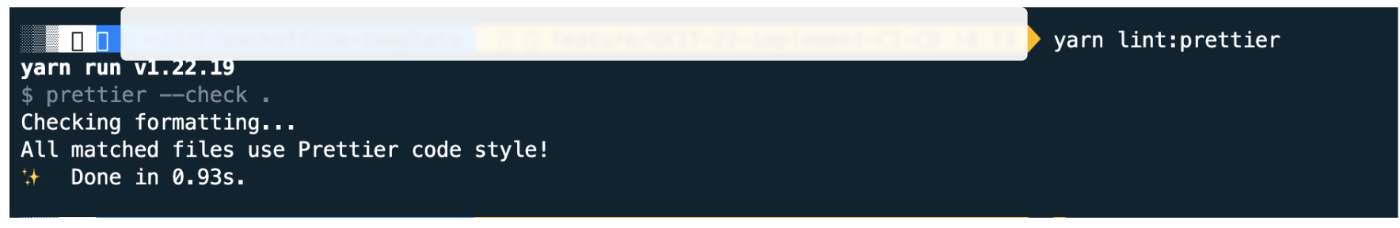 Running prettier in the terminal