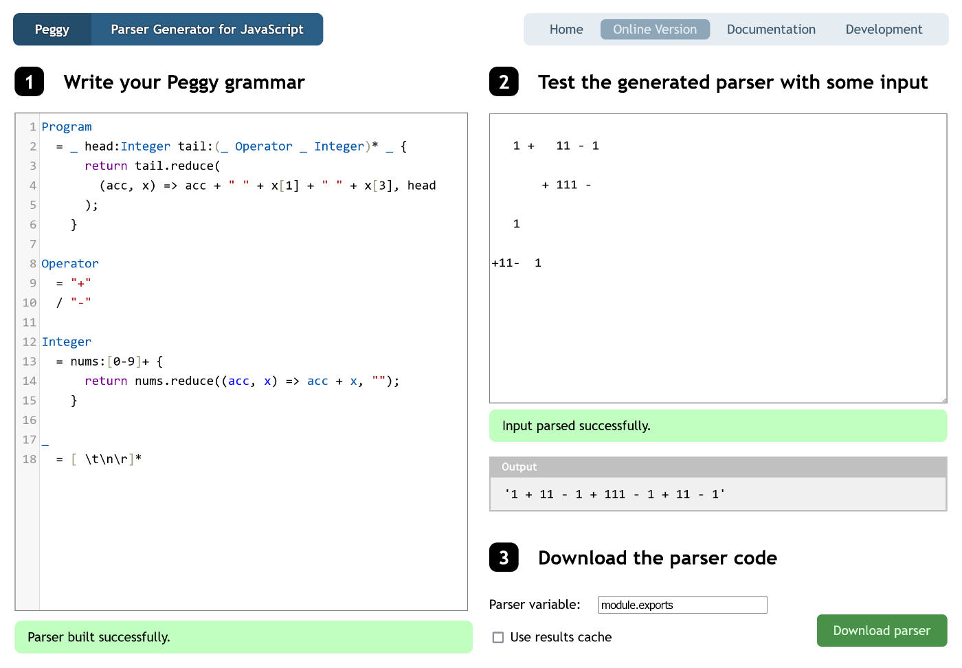 Input: 1   + 11  -1 +111 -1+11-  1, Output: '1 + 11 - 1 + 111 - 1 + 11 - 1'