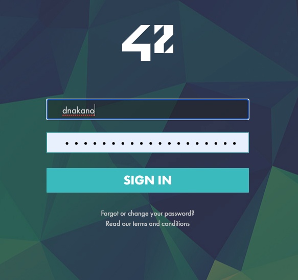 login page