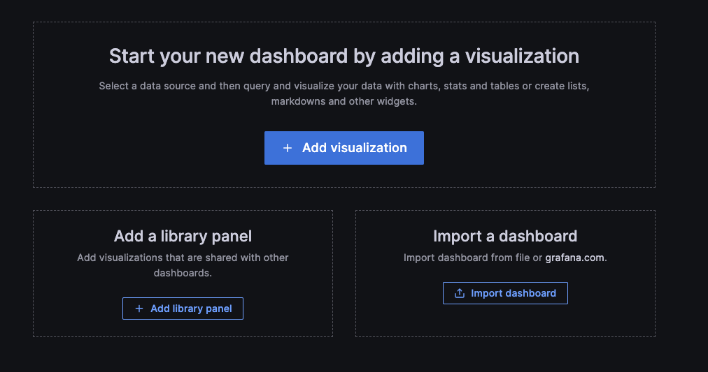 Select how to create dashboard