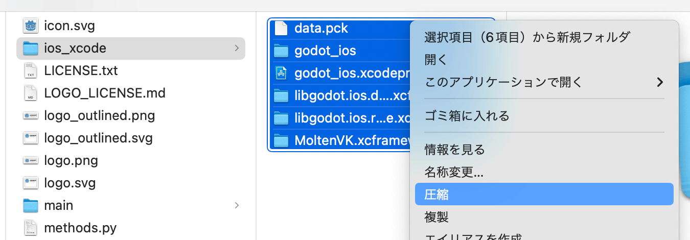 zip にまとめる対象のファイル