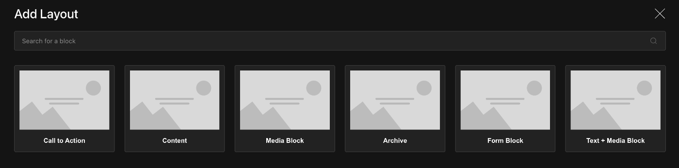 ブロック一覧のモーダル