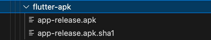 flutter build apkした直後のfutter-apkフォルダ