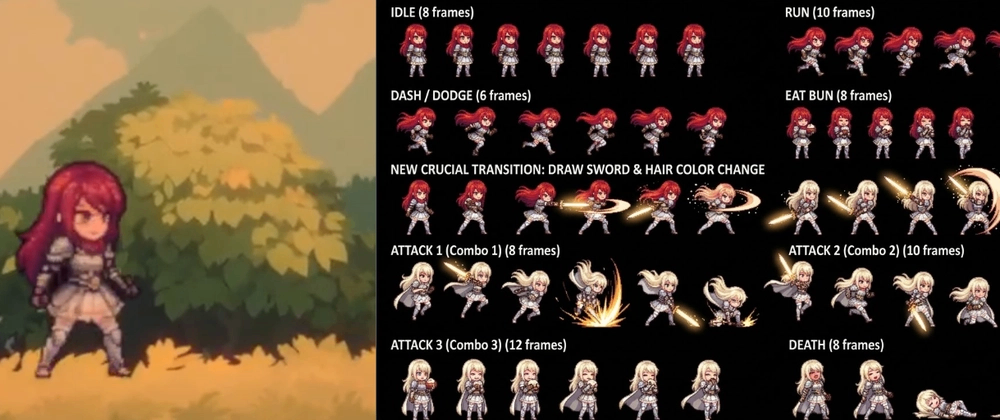 Gemini でゲーム用ドット絵のアニメーションを生成する実験：キャラの一貫性を保つコツとワークフロー