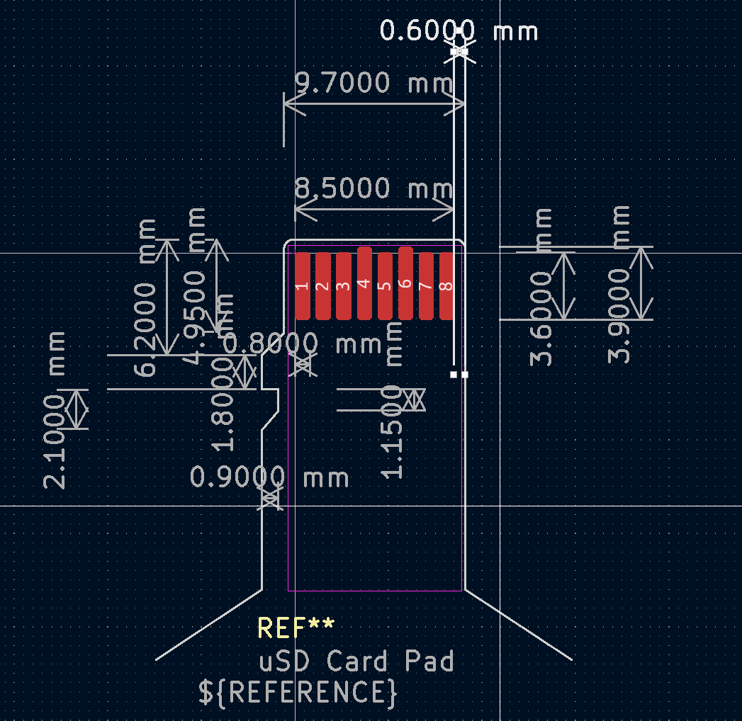 SDカードスロットフットプリント