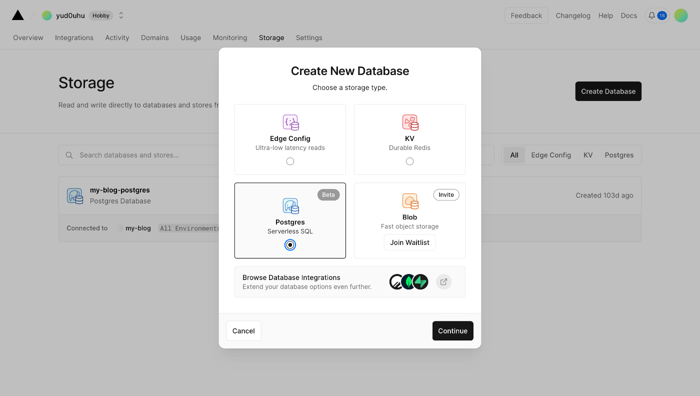 Postgres Serverless SQL