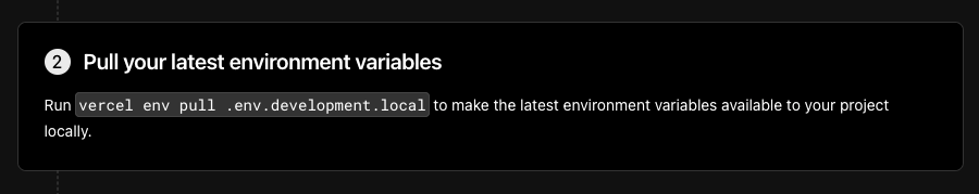 Pull your latest environment variables