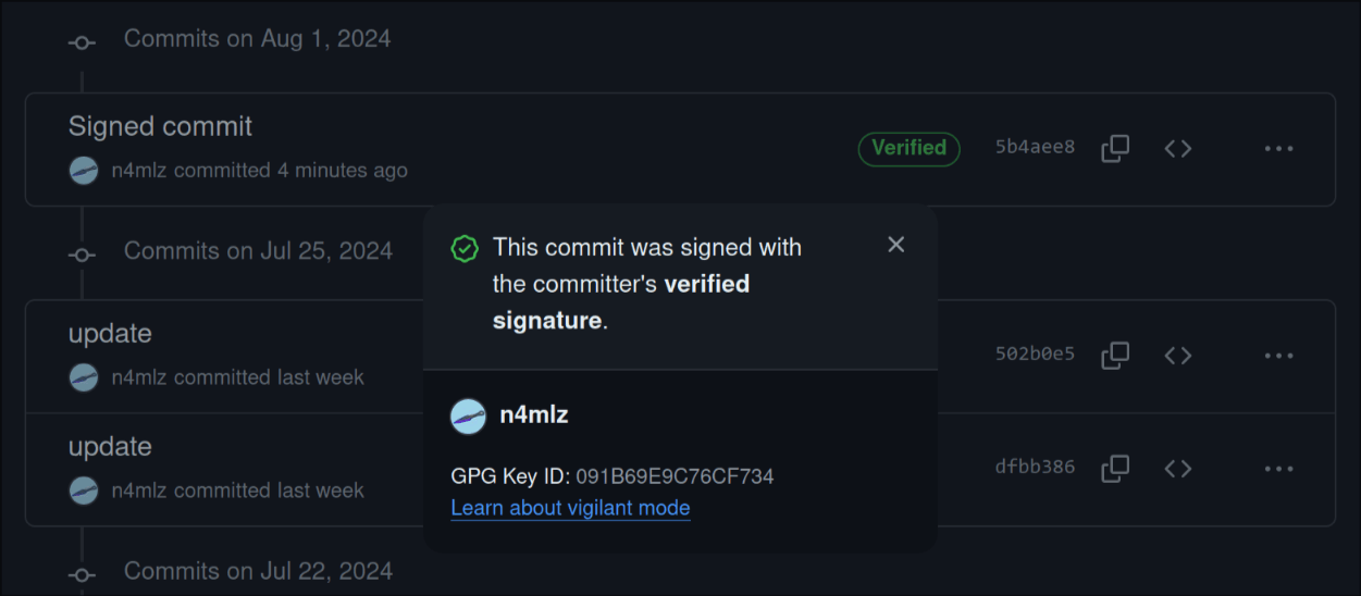 GitHub のスクリーンショット