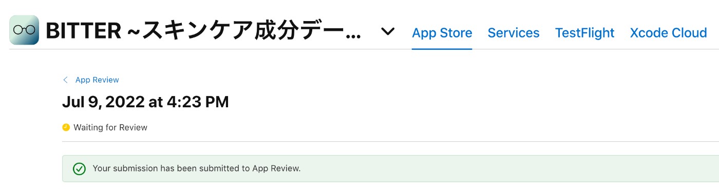 submitted to App Review