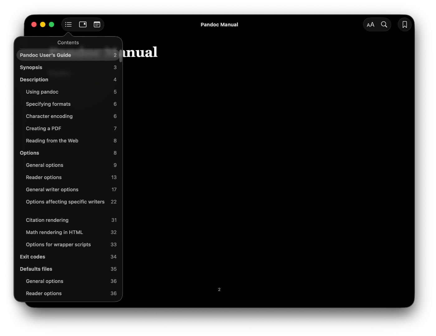 EPUB を Apple Books で開いてみた様子