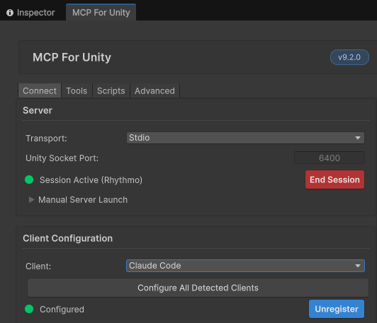 Claude Code × Unity MCP が切断される？stdio モードで安定接続する方法