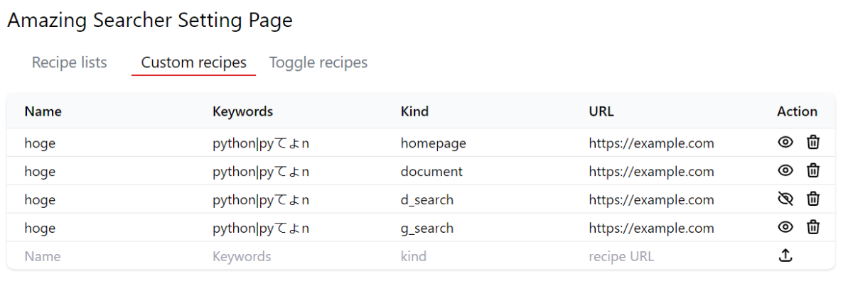 Custom Recipes
