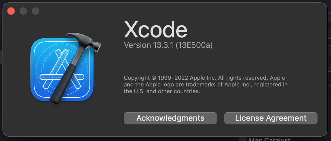 Xcode About