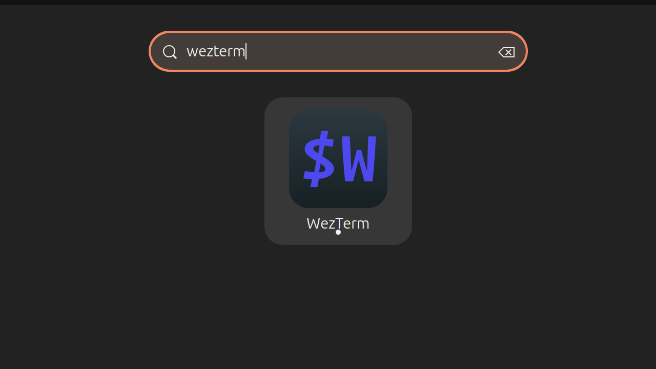 検索画面にweztermが表示されている画面