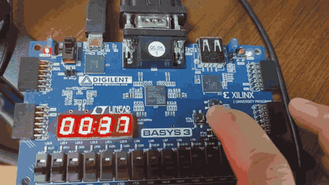 1から10までの和を計算しているところ.16進数表示で問題なく55と計算できている.