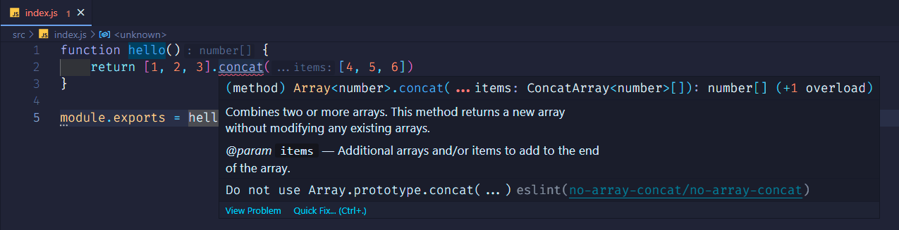 example @typescript-eslint/parser lint javascript