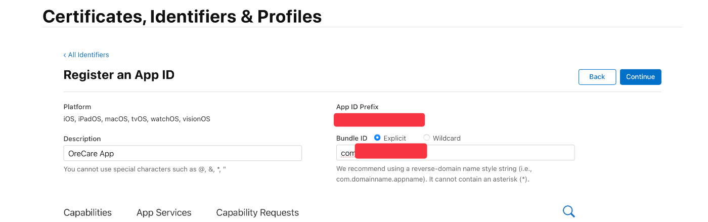 Register an App IDApp IDの登録