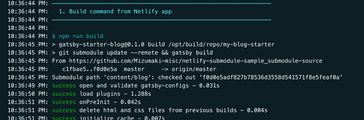 success build with submodule update