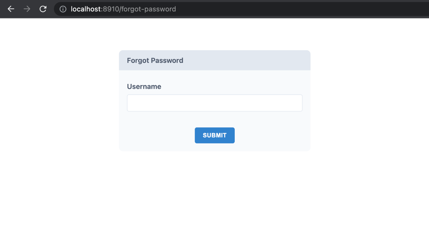 Forgot Password Page