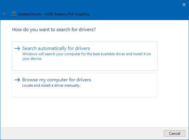 Browse my computer for drivers