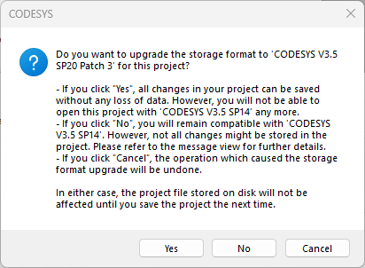 storage format upgrade