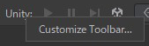 ツールバーの「Unity」を右クリックした後