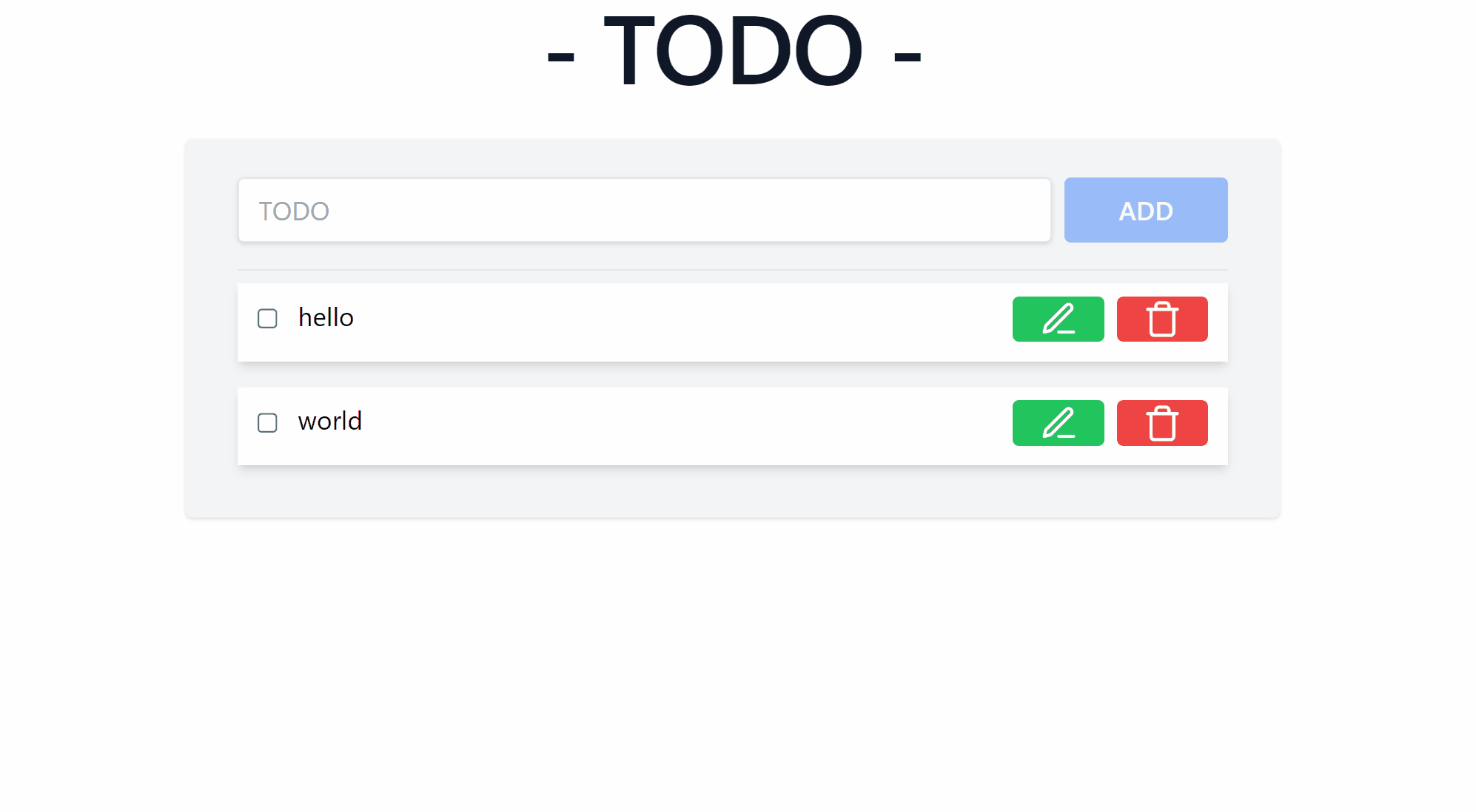 delete TODO item