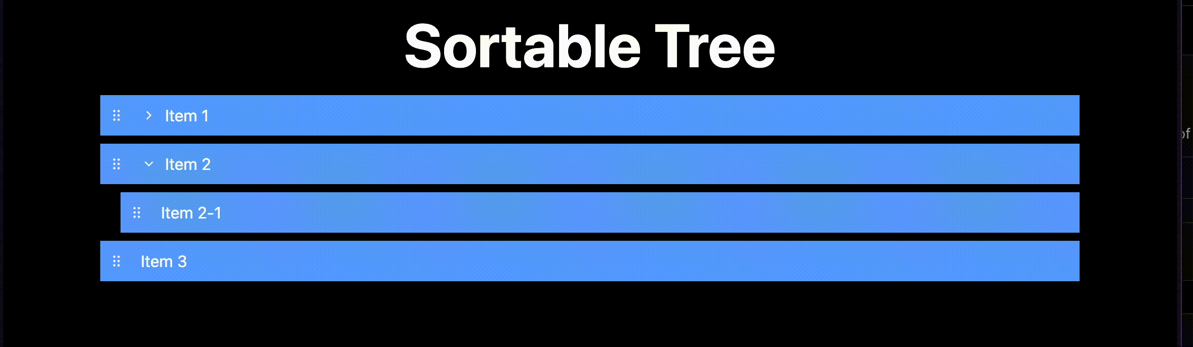 Sortable Tree with no overlay