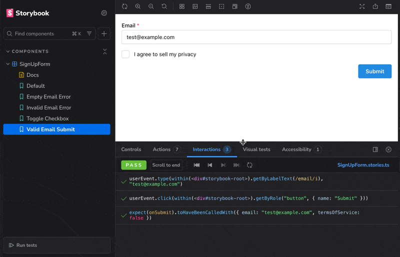 インタラクションテストの様子