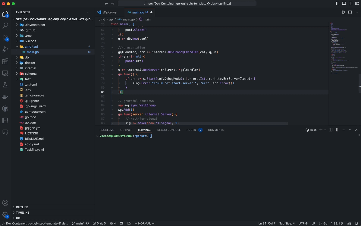 Dev Container での動作イメージ