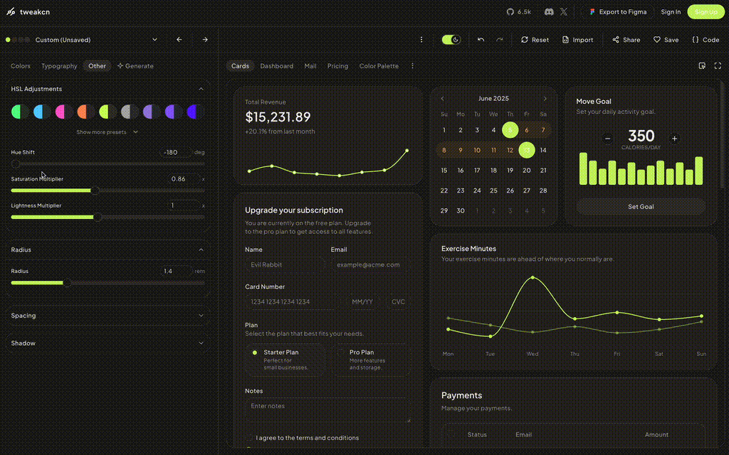 theme editor example